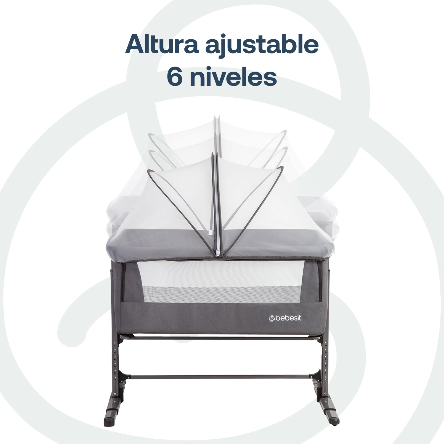 Cuna Colecho con Mosquitero MySide LX Gris Bebesit