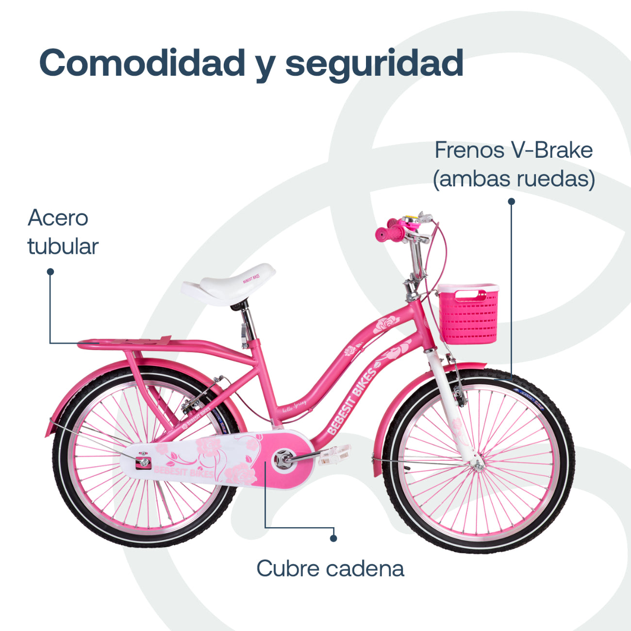 Bicicleta Infantil Queen Aro 20 Rosada