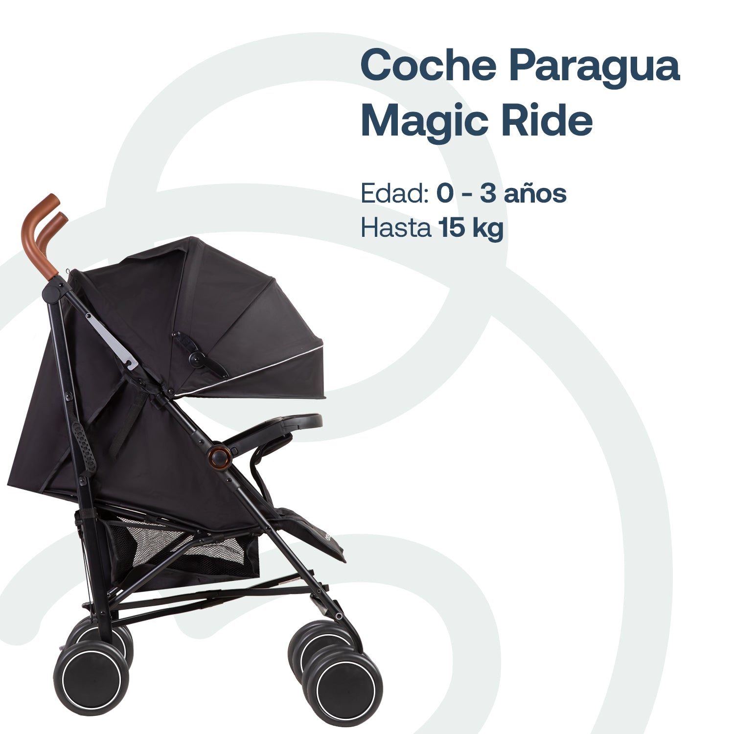 Coche Paragua Magic Ride Fiesta Negro Bebesit