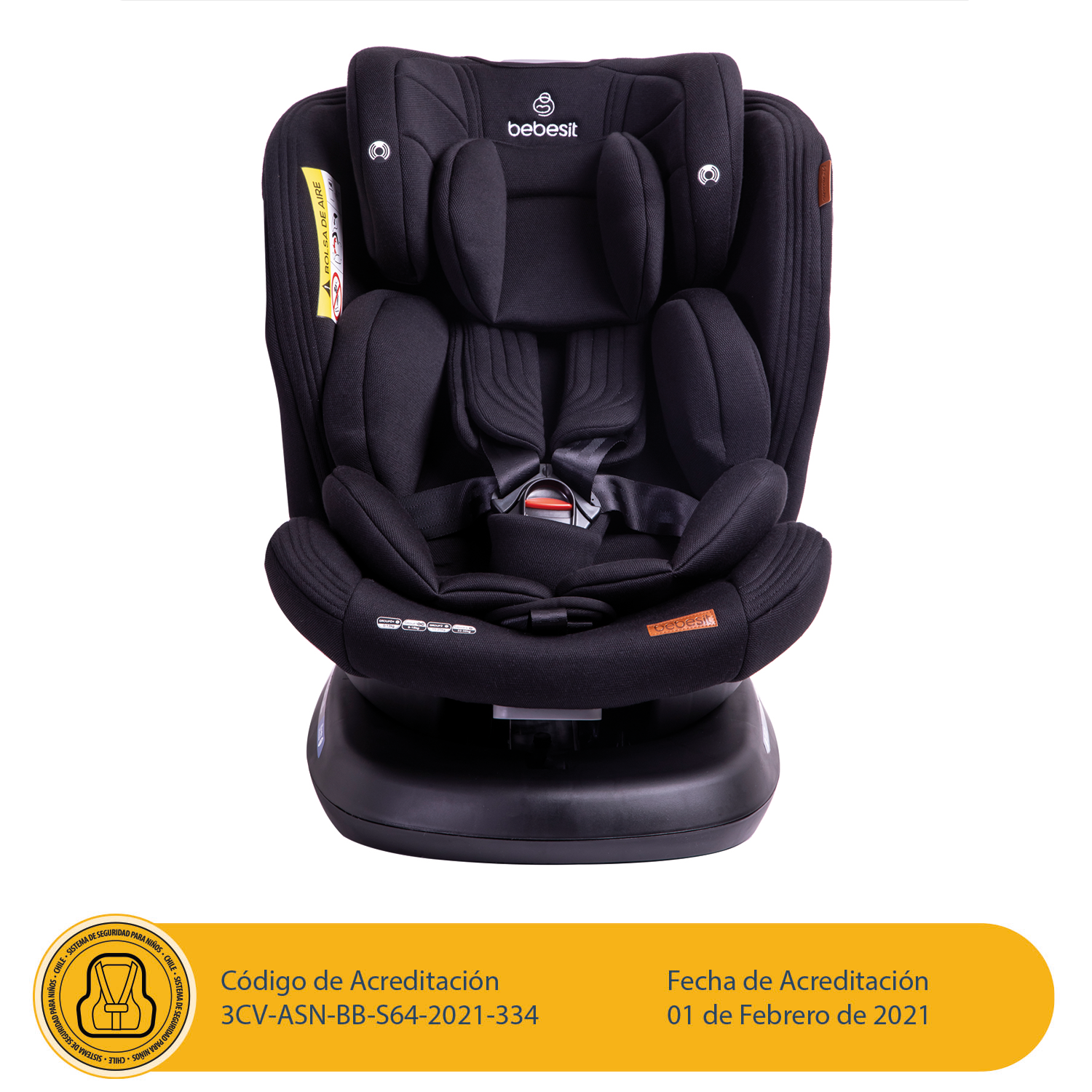 Silla de Auto Convertible Isofix Supra 360º Premium Negro