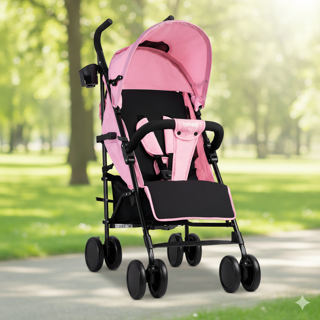 Coche Paragua Kronos Rosado Bebesit