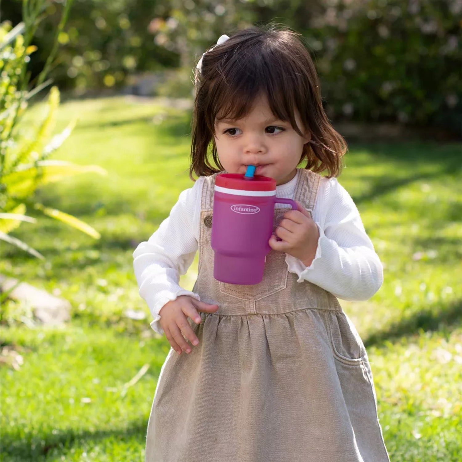 Vaso Antiderrame Bombilla My 1st Tumbler 266ml Frambuesa