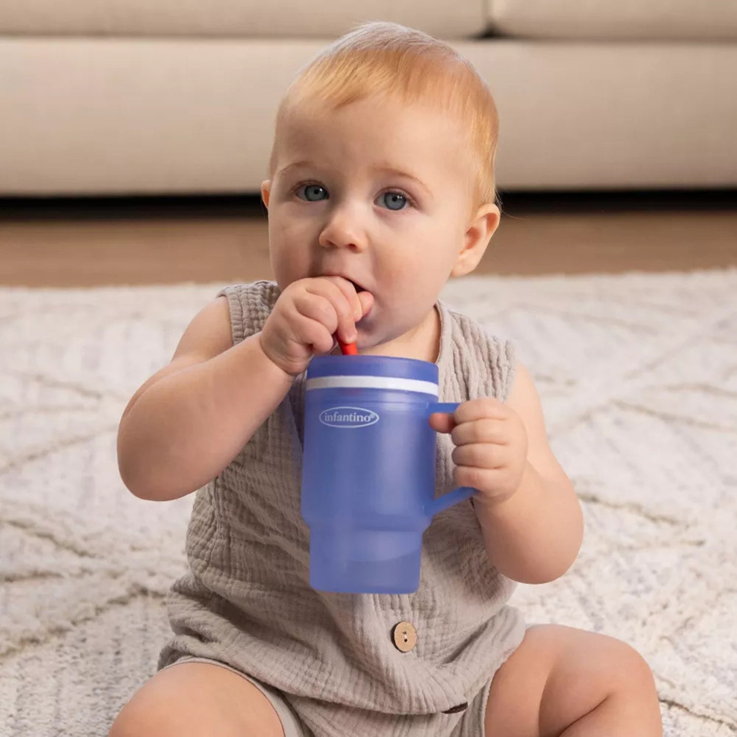 Vaso Antiderrame con Bombilla My 1st Tumbler 266ml Azul
