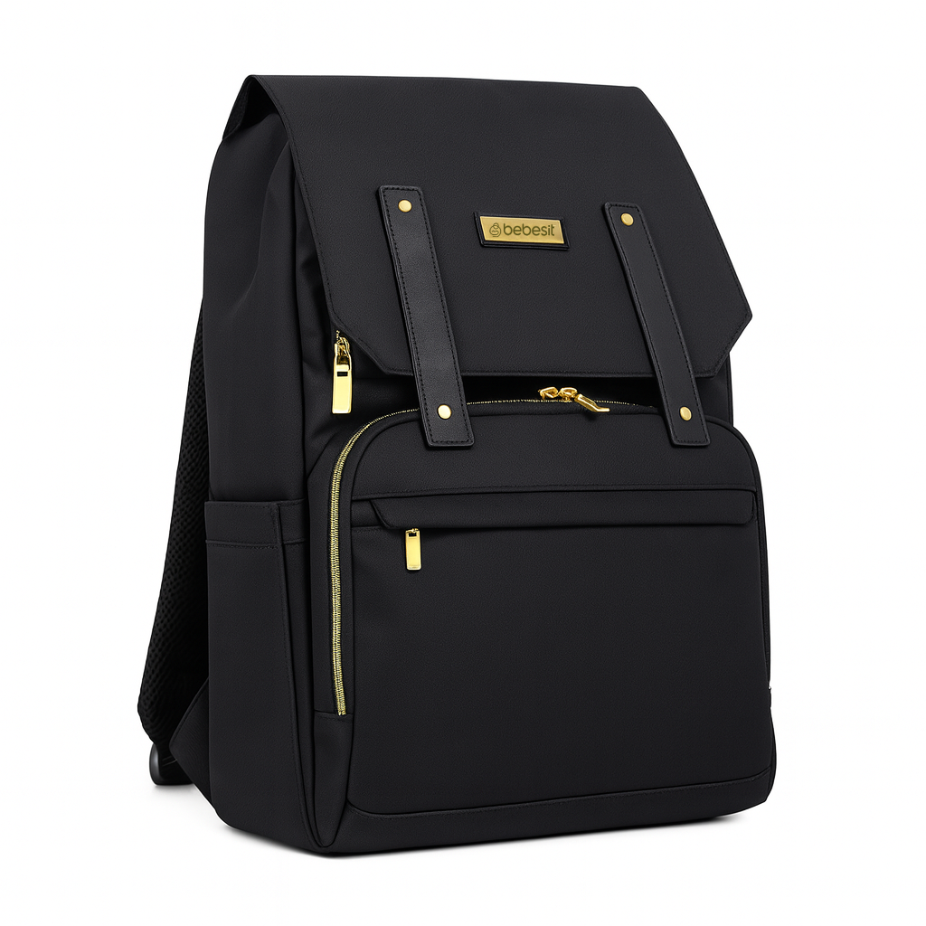 Mochila Maternal Premium Black Gold