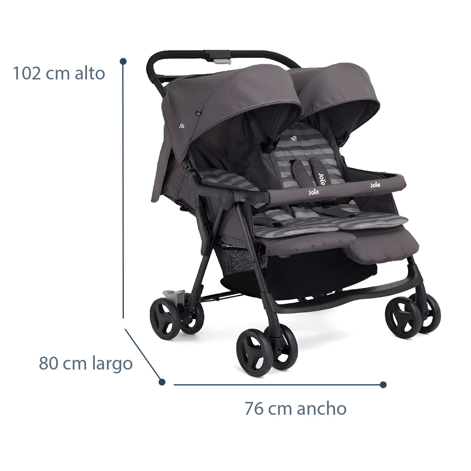 Coche Paseo Doble Aire Twin Dark Pewter Joie