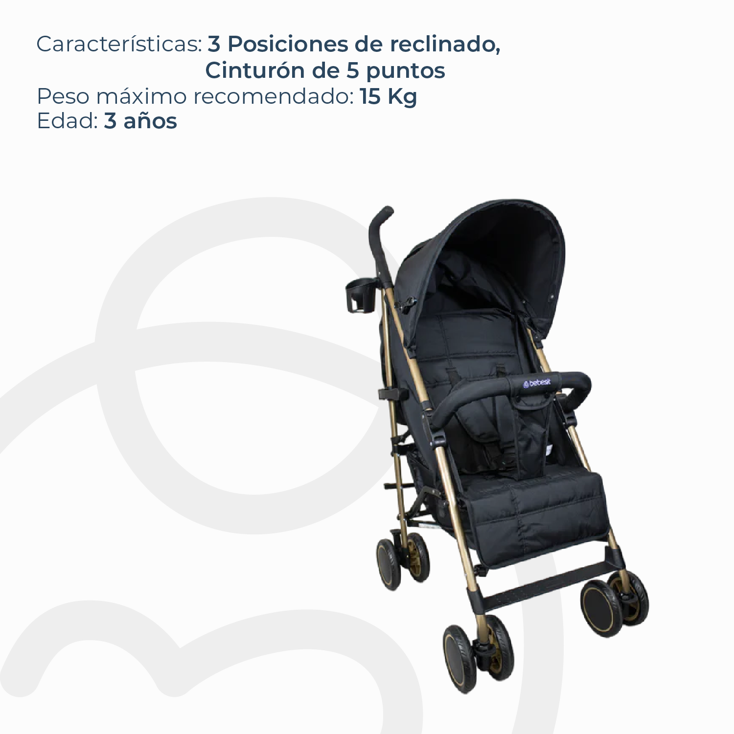 Coche Paragua Kronos Negro Bebesit