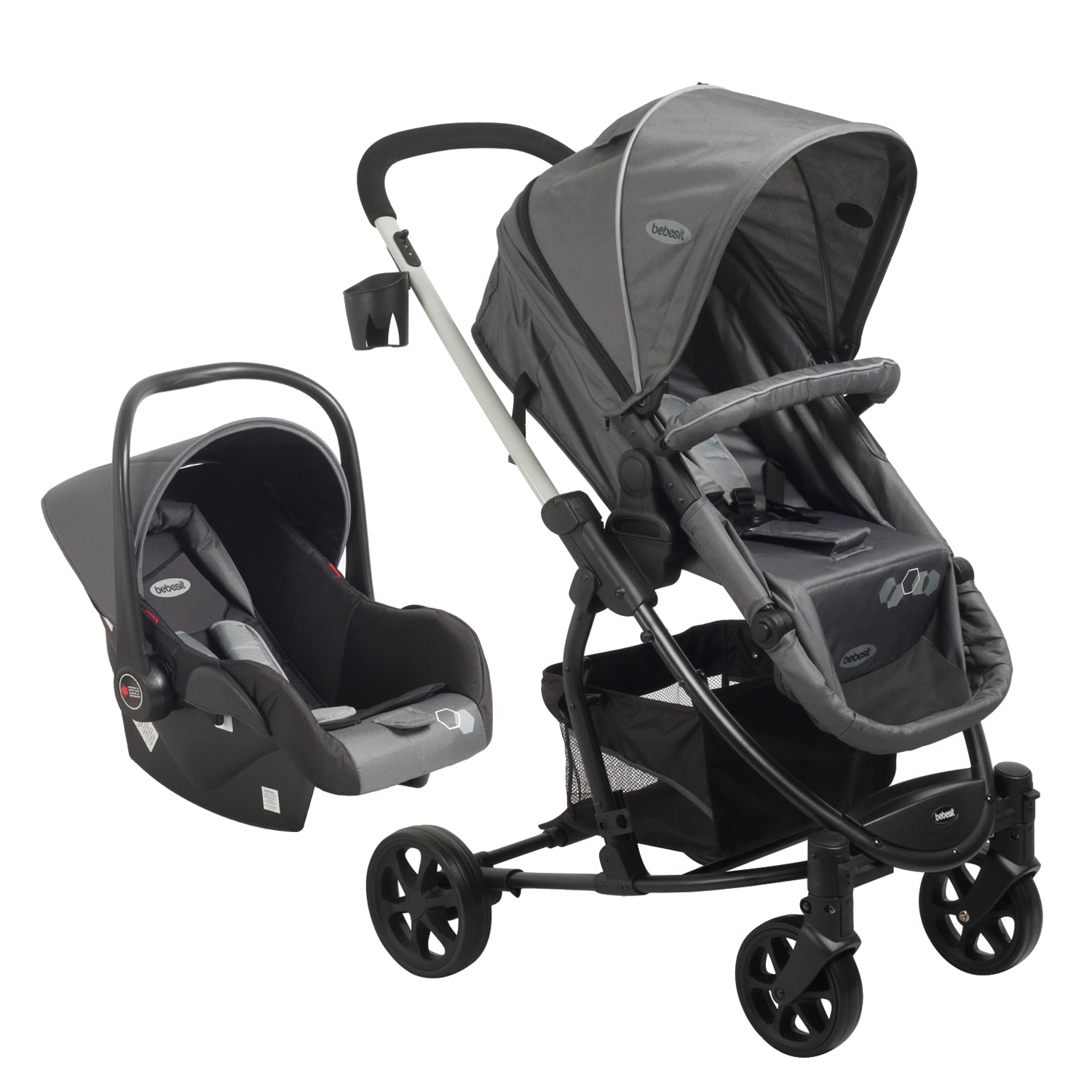 Coche Cuna travel system Alfa Negro