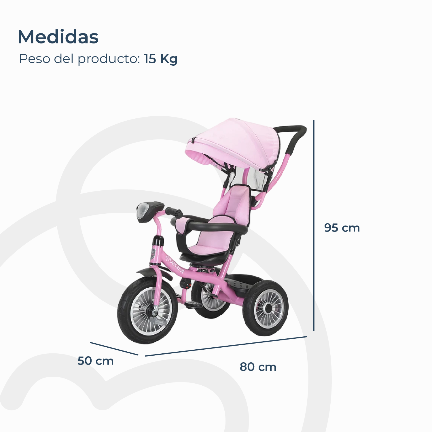 Triciclo Paseo Infantil 360 1326 LX Rosado Bebesit