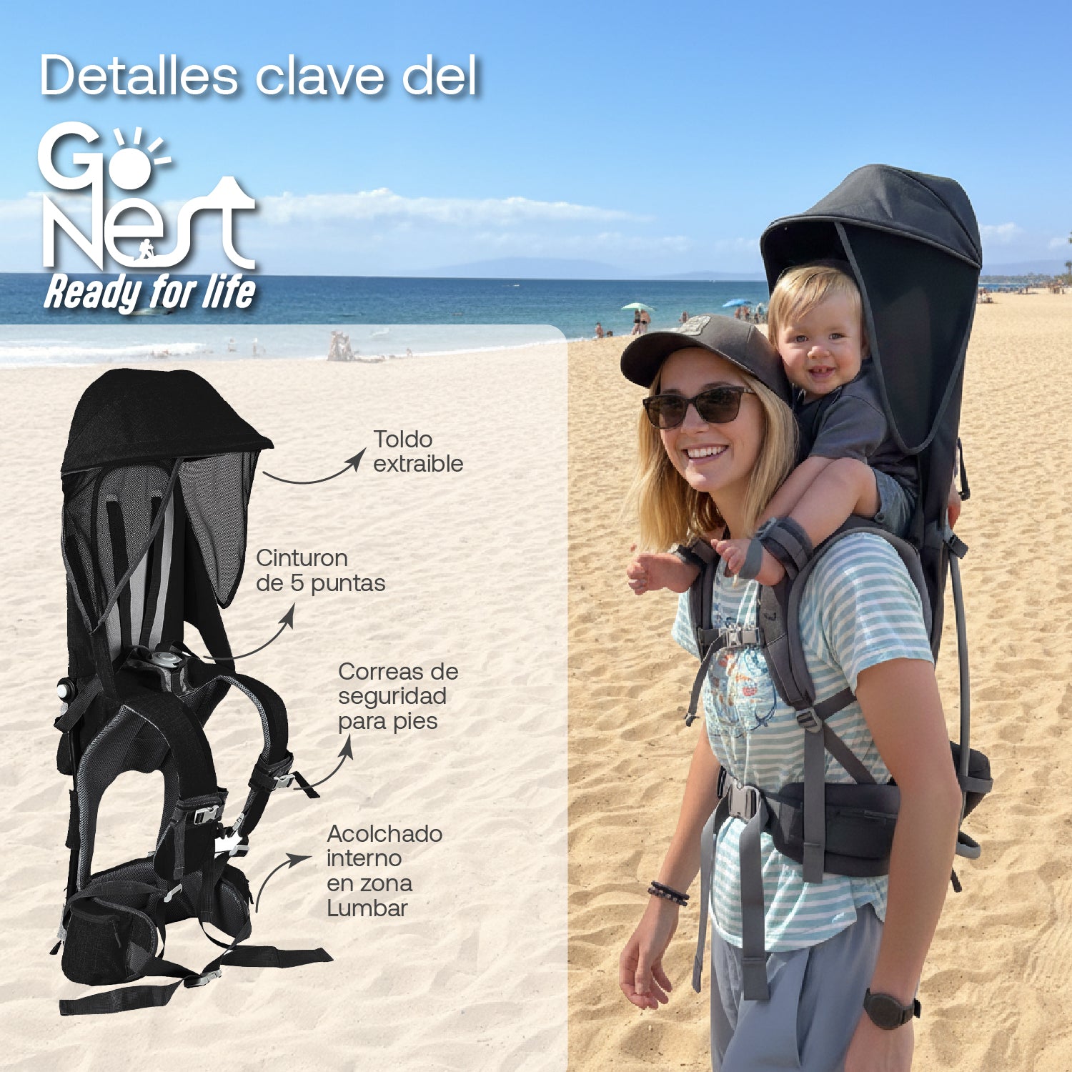 Portabebés de Hombros GoNest Negro