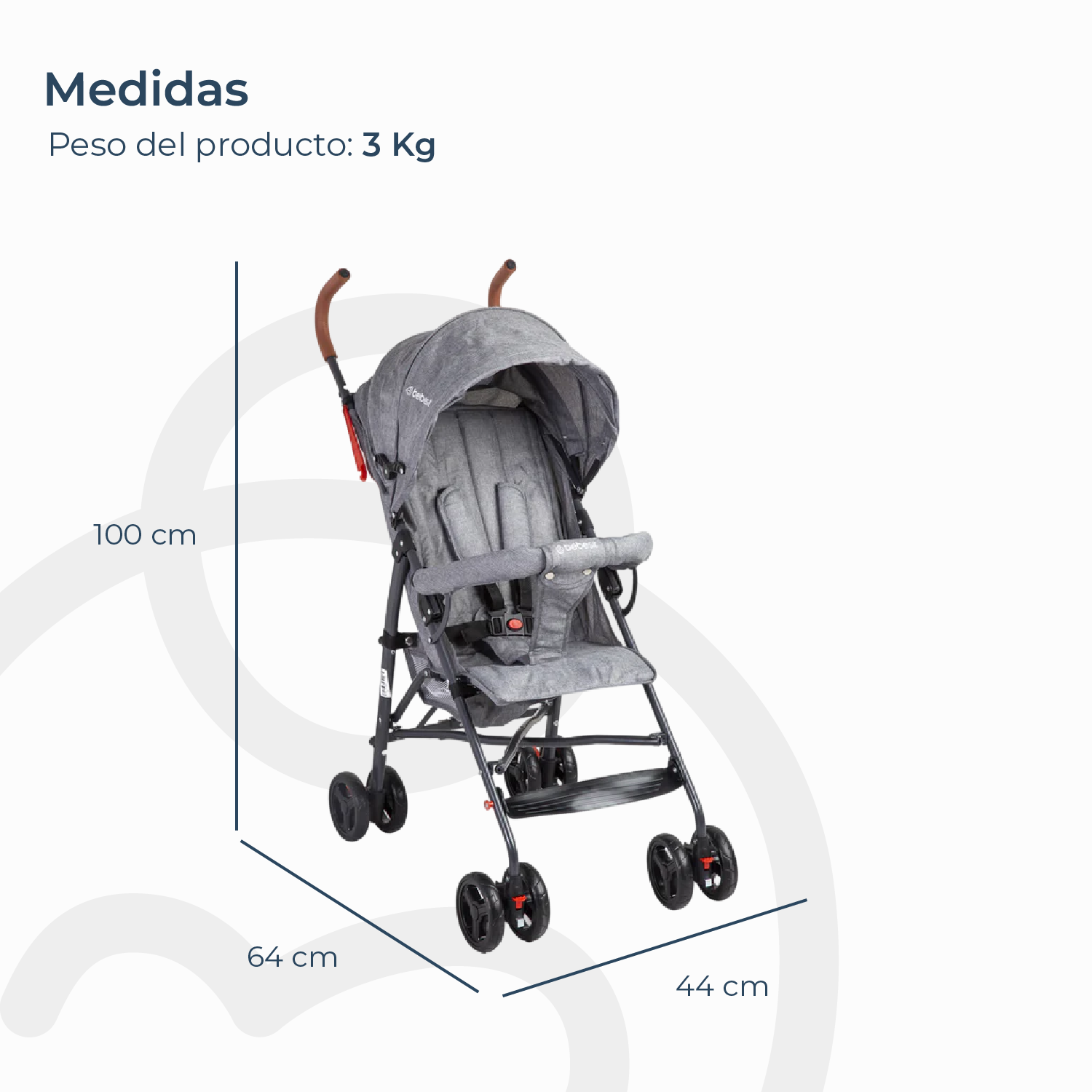 Coche Paragua 5126 Gris