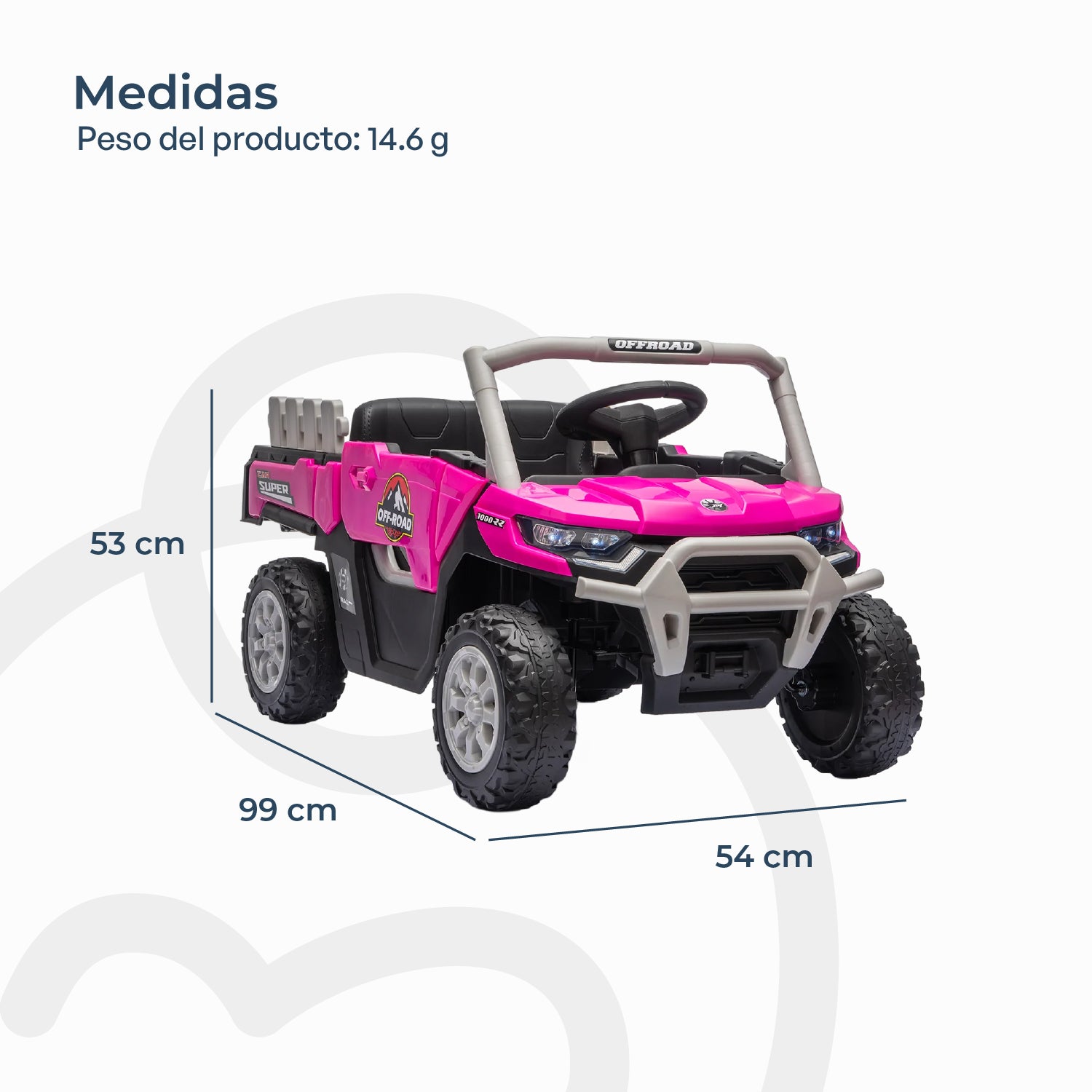 Auto Buggy Camioneta Trex Rosada