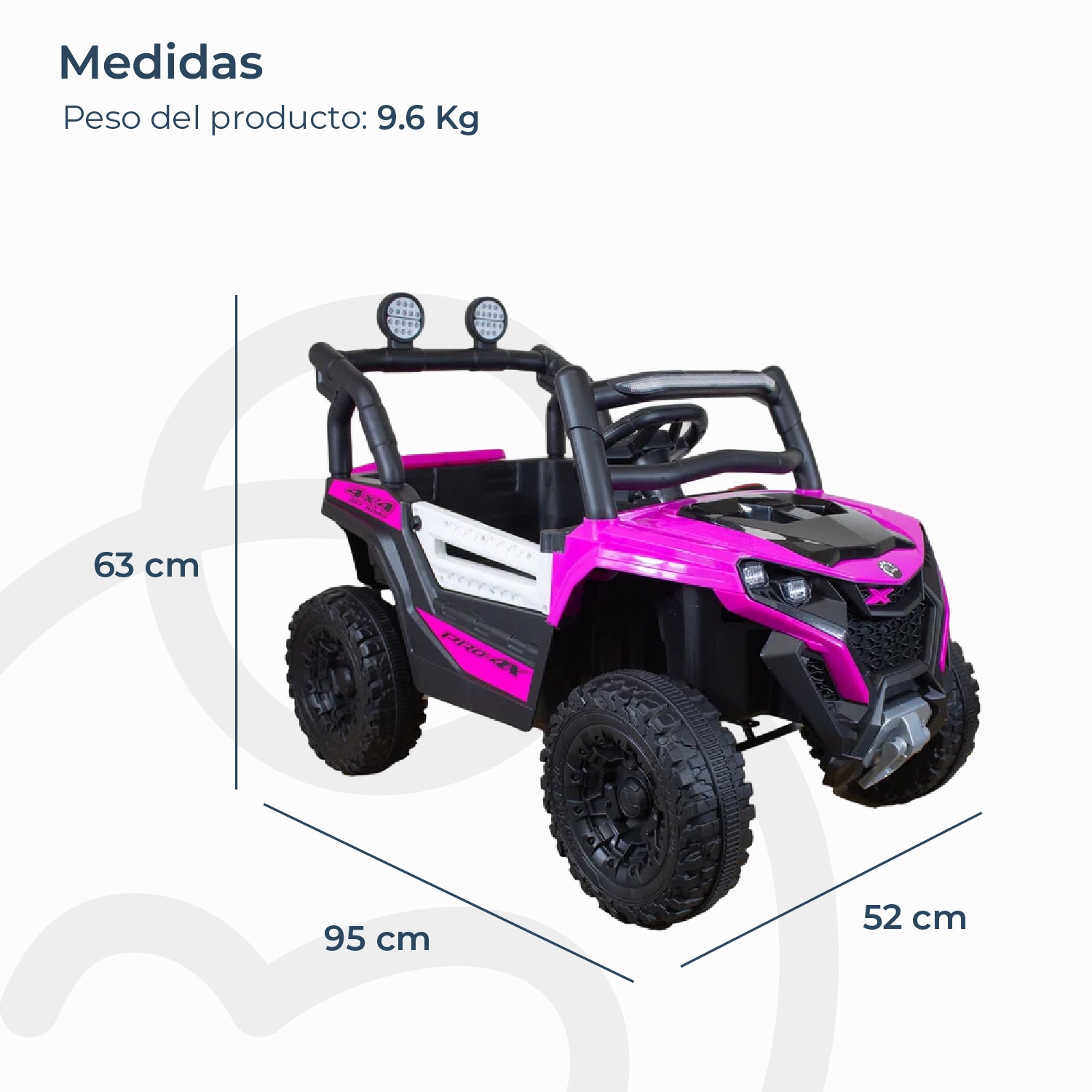 Auto Eléctrico Buggy Adventurer Niñas Infantil Rosado