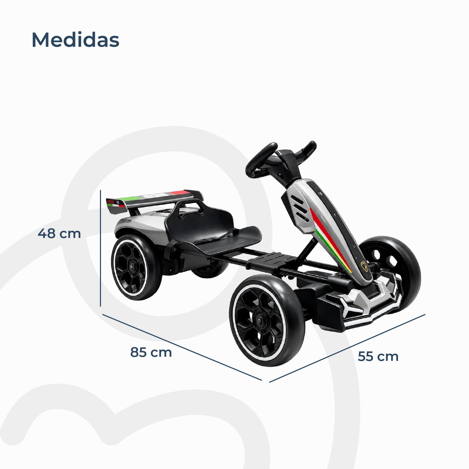 Auto a Batería Infantil E-GoKart Race4fun Gris