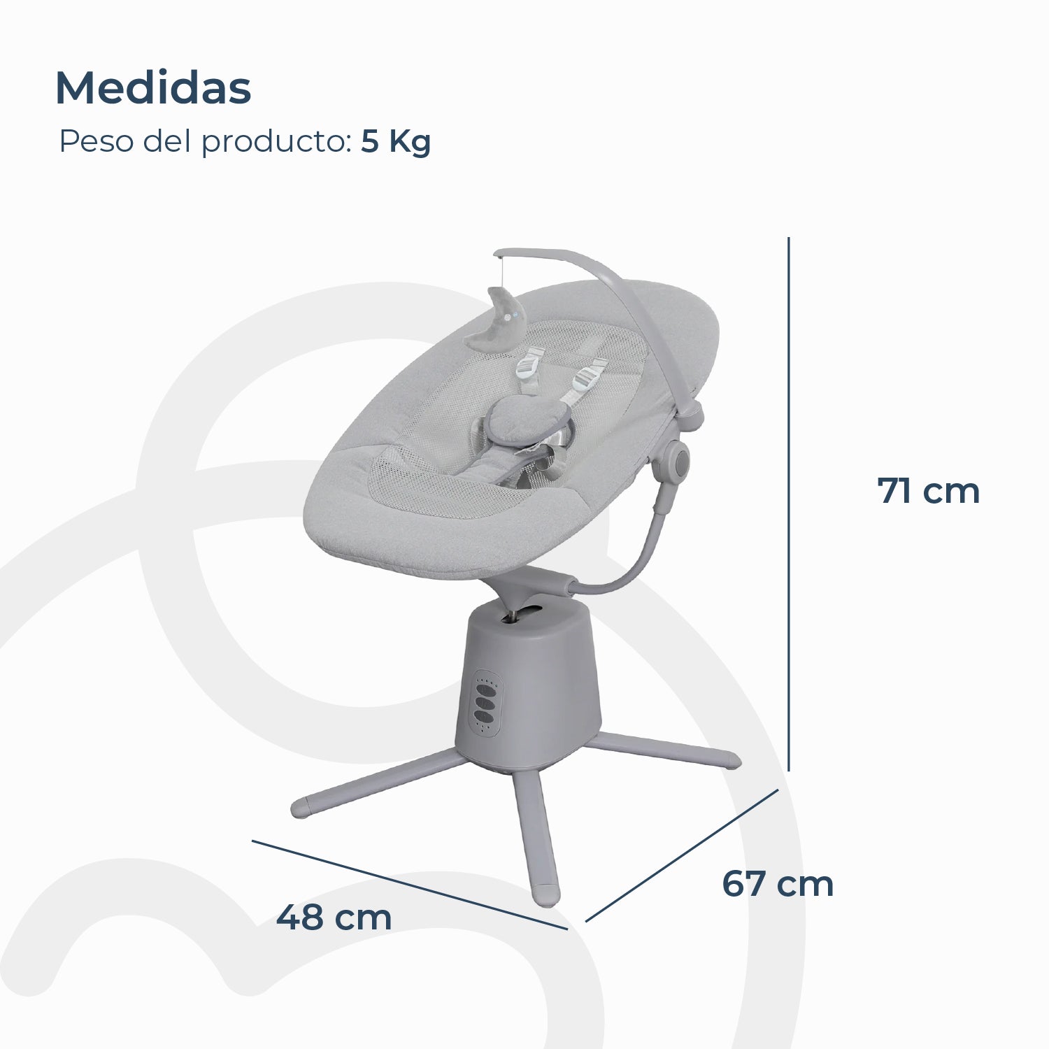 Silla Nido Bouncer BabySwing 4Gen Gris