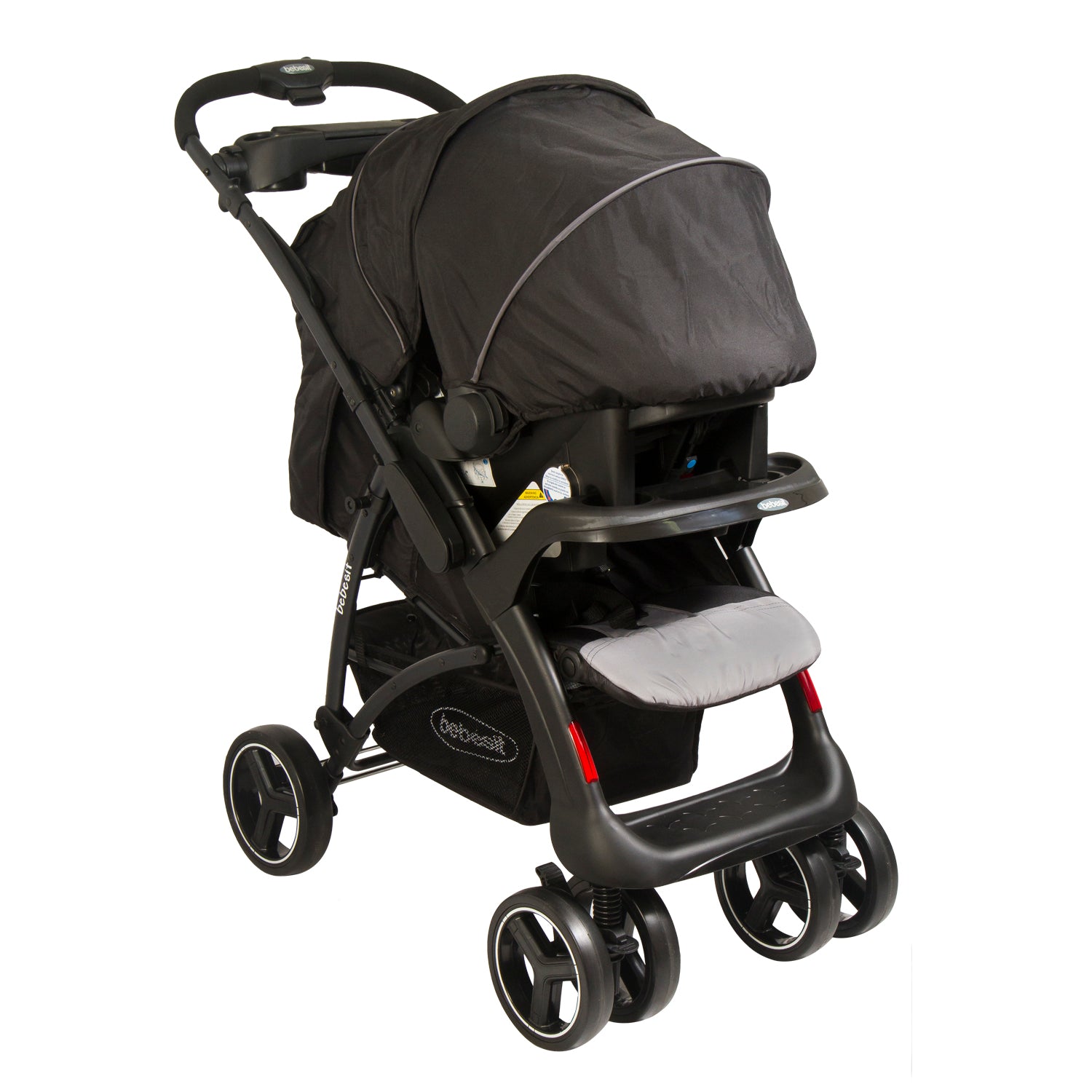 Coche Travel System Lugano Negro y Gris