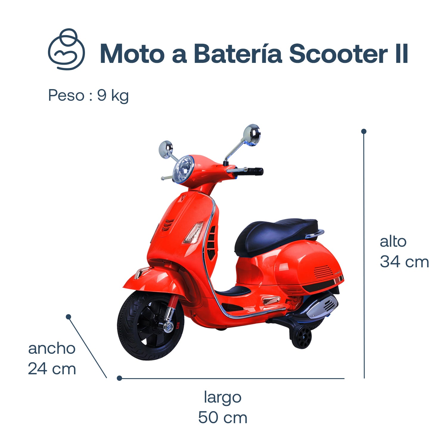 Moto a Batería Scooter II Bebesit - Rojo