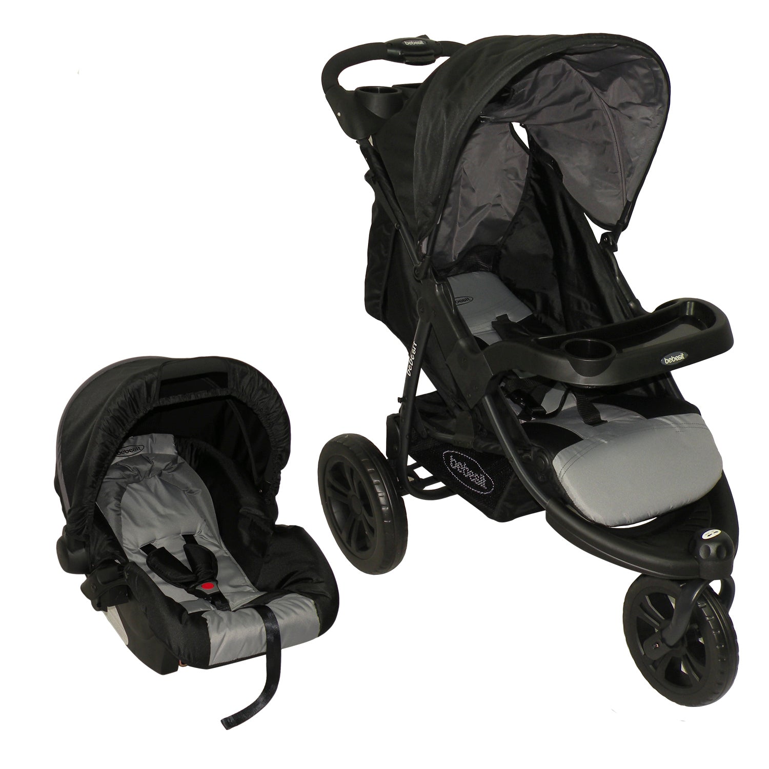 Coche Travel System Fox Negro con Gris