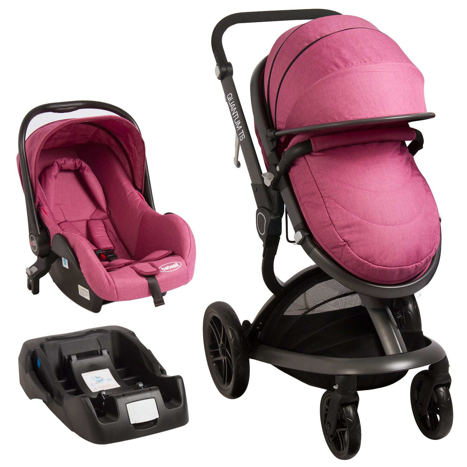 Coche Cuna travel system Quantum Rosa