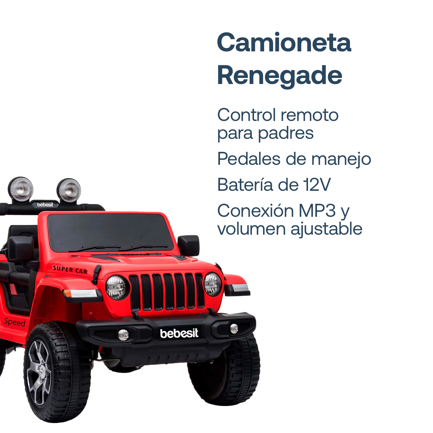 Camioneta Eléctrica Renegade Rojo Bebesit