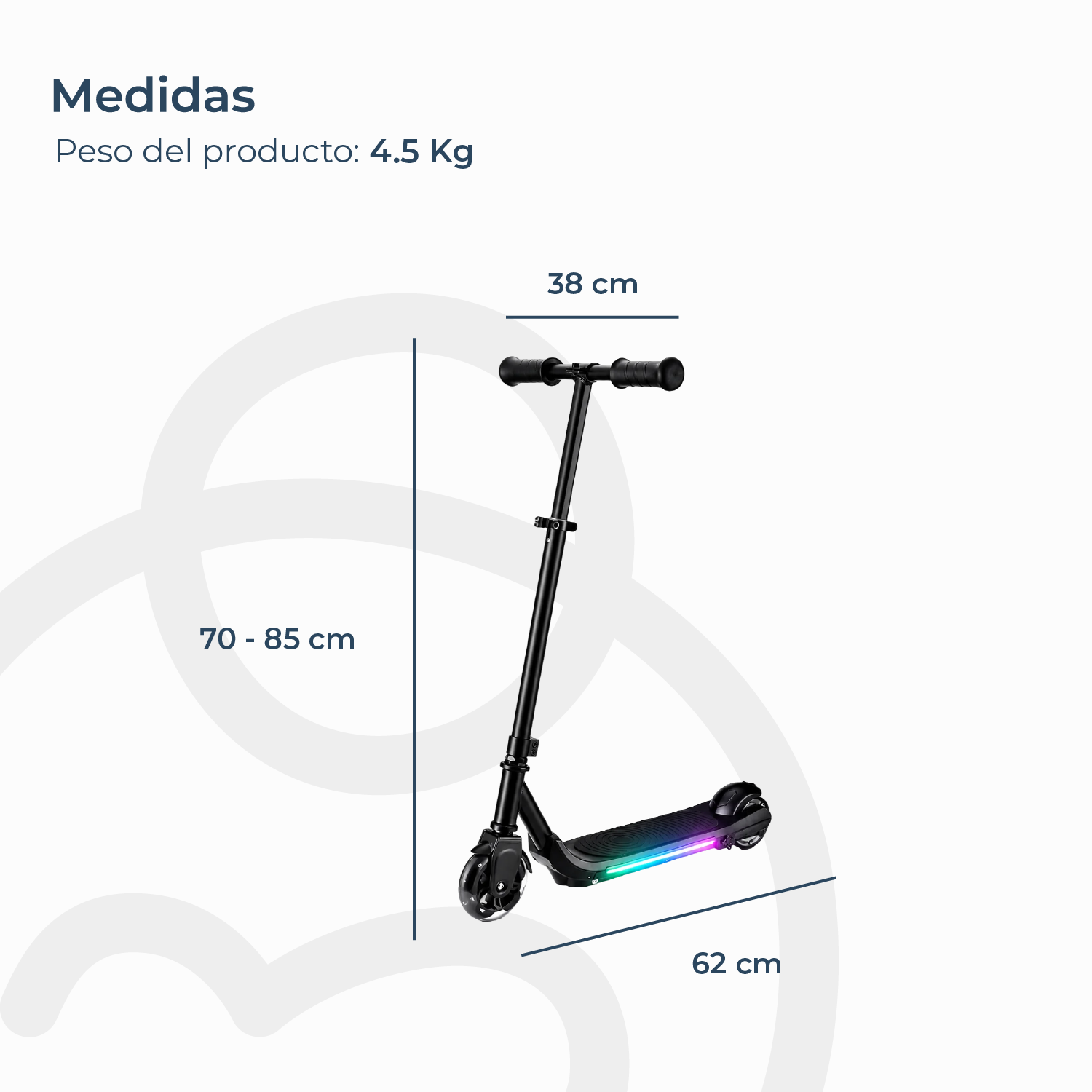 Monopatín Eléctrico Plegable E-Scooter 60W 24V2000mah Negro