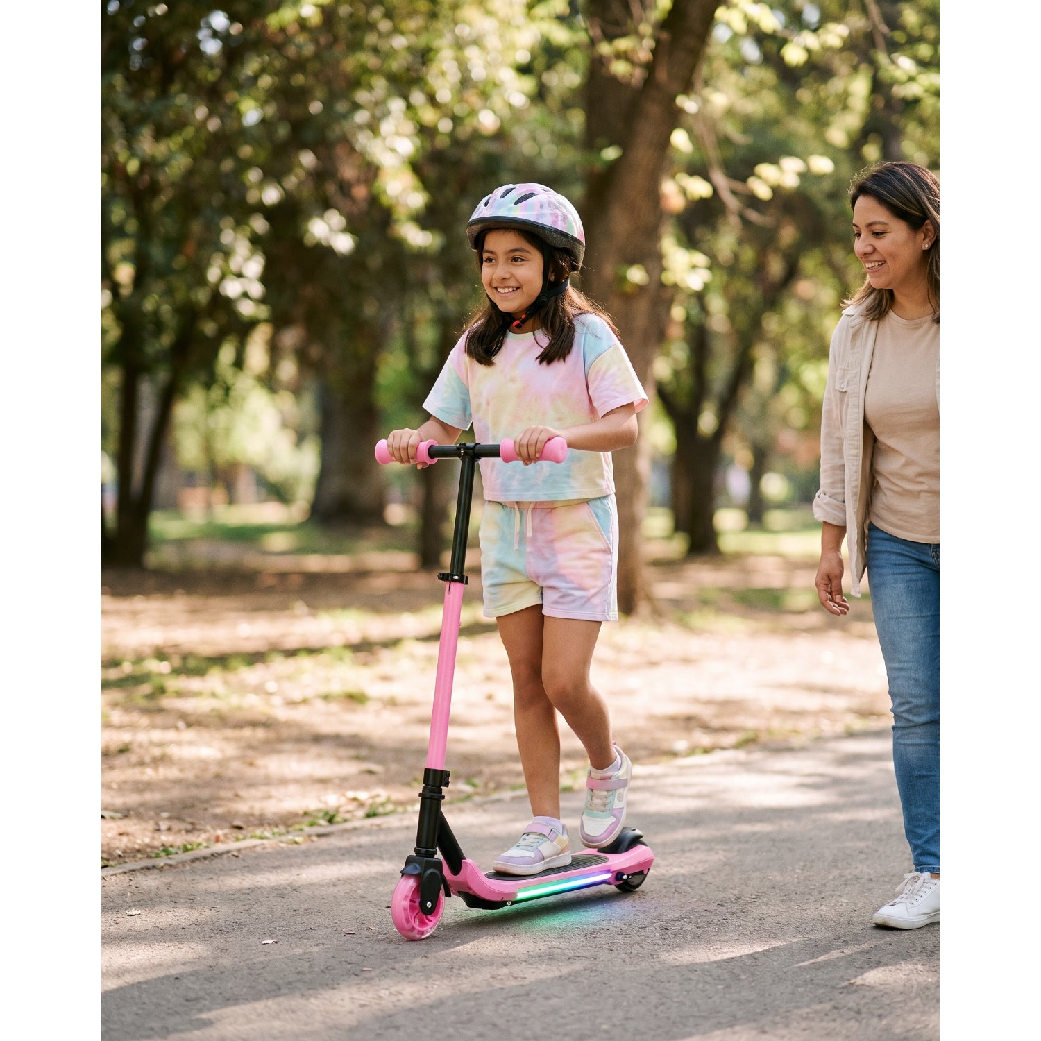 Monopatín Eléctrico Plegable E-Scooter 60W 24V2000mah Rosado