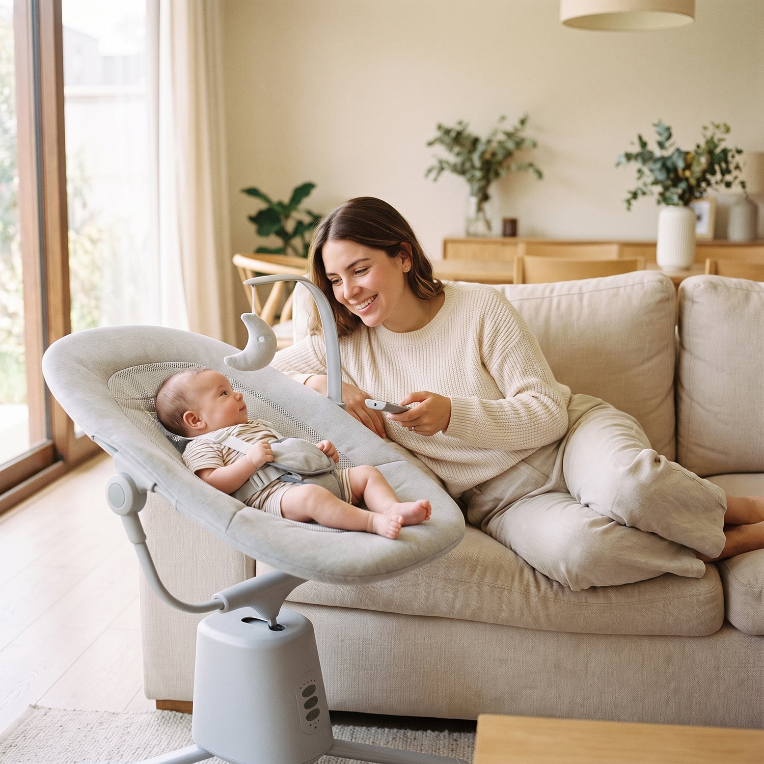 Silla Nido Bouncer BabySwing 4Gen Gris