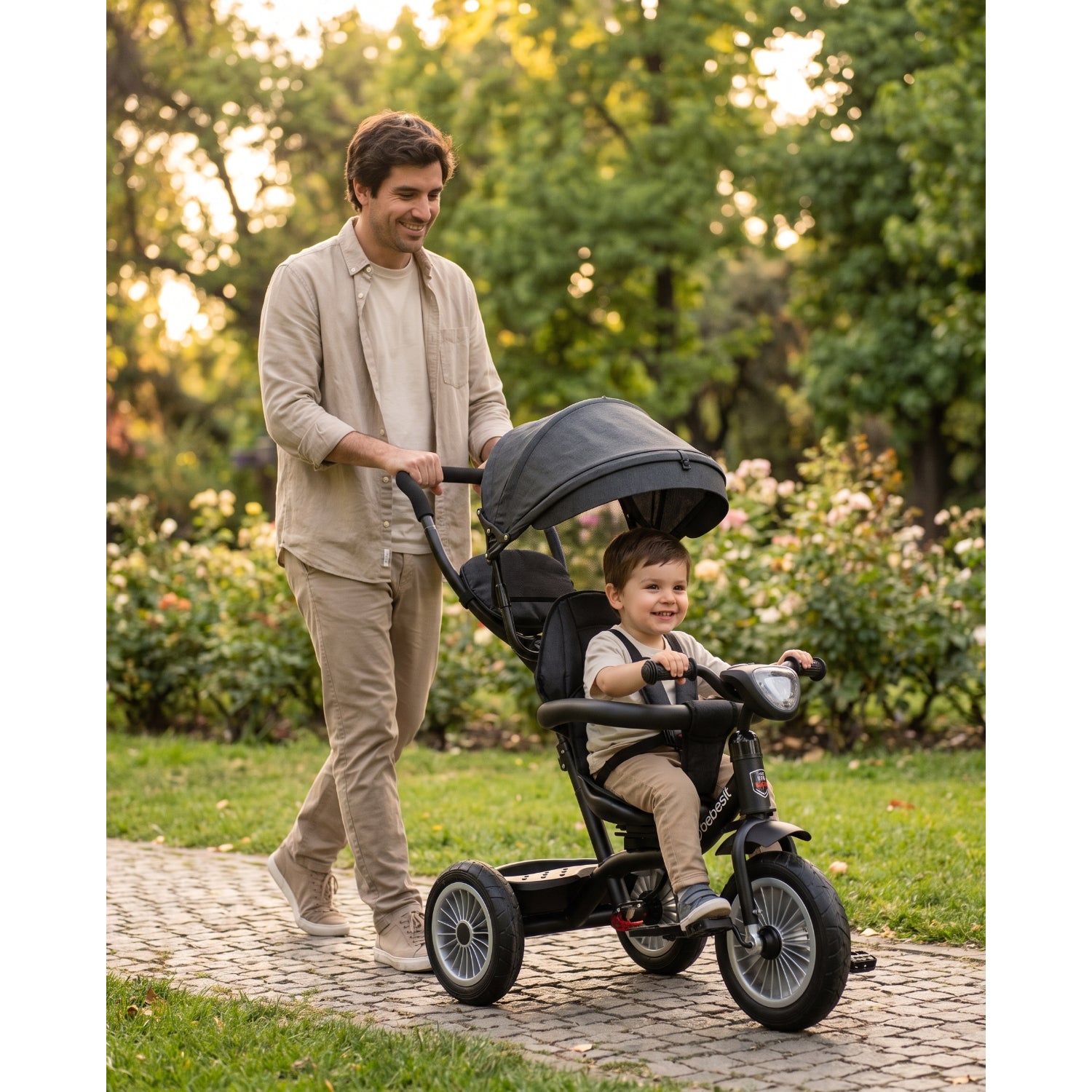 Triciclo Paseo Infantil 360 1326 LX Negro Bebesit