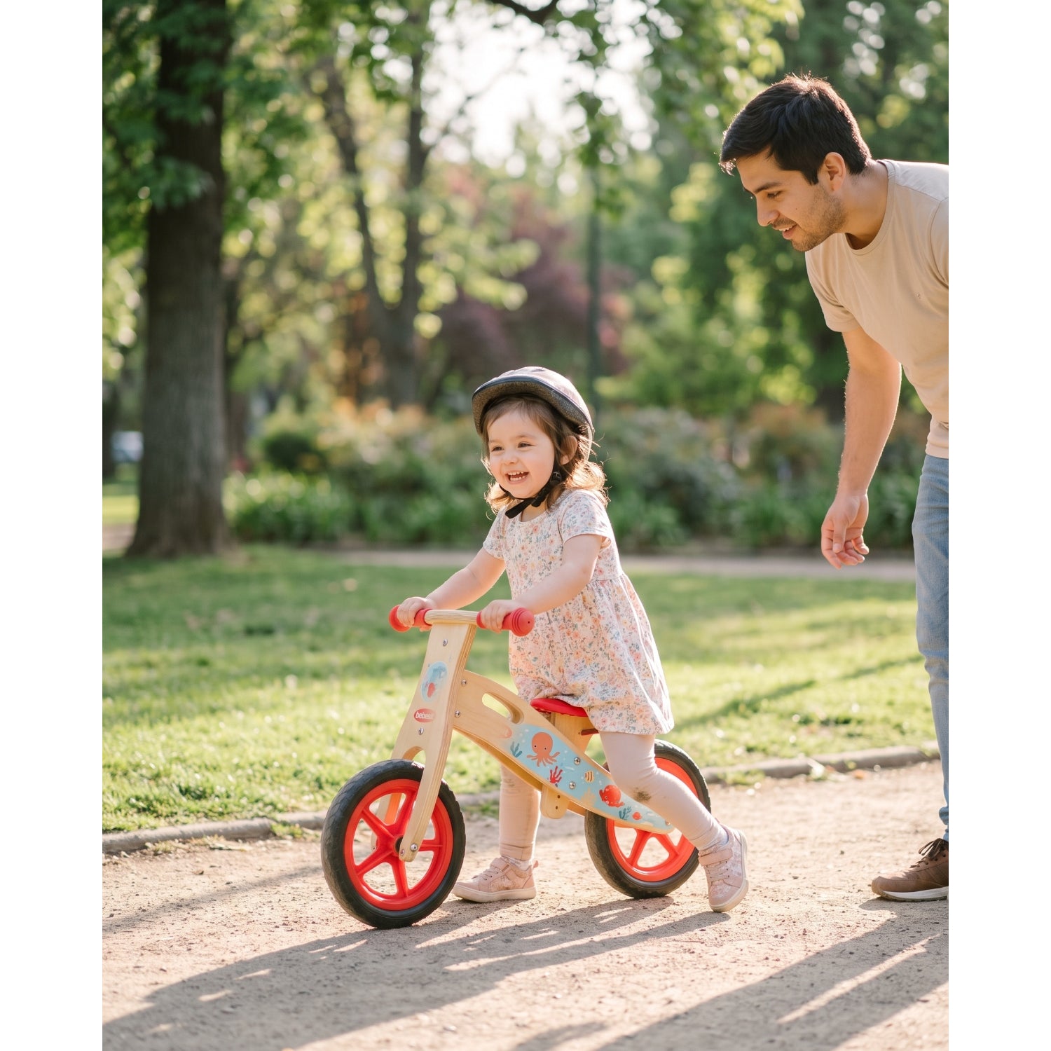 Balance Bike Bicicleta de Equilibrio Madera Océano Rojo