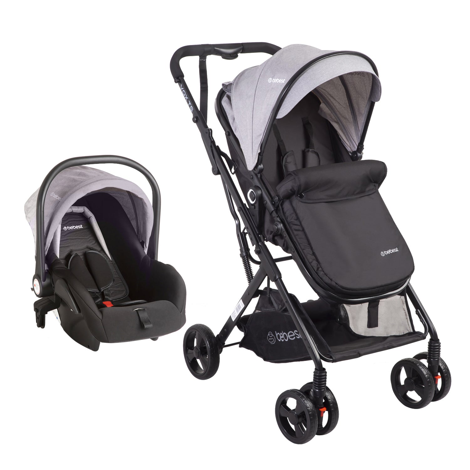 Coche Cuna travel system Vox Gris