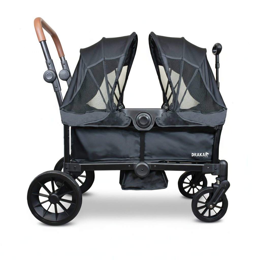Coche y Carro de Paseo Doble Wagon Drakar Negro